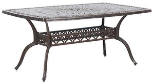 Stół ogrodowy sześcioosobowy 165 x 102 cm aluminiowy brązowy Lozzano Beliani