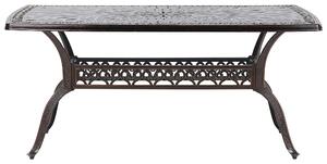 Zestaw ogrodowy sześcioosobowy brązowy aluminium stół 165 x 102 cm Lizzano Beliani