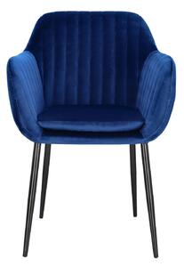 Krzesło Emilia Velvet deep blue/black tapicerowane