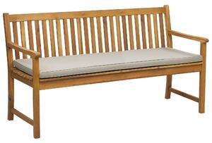 Klasyczna ławka ogrodowa drewniana 160 cm z poduszką beżowoszarą Vivara Beliani