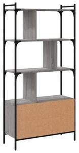 Biblioteczka z drzwiczkami, szary dąb sonoma, 76,5x30x154,5 cm