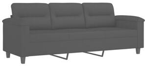 Sofa 3-os. z podnÃ³Å¼kiem, czarna, 180 cm, obita mikrofibrÄ