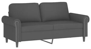 Sofa 2-osobowa z poduszkami, czarna, 140 cm, aksamit