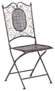 Zestaw mebli balkonowych stół 2 krzesła składany metal postarzany czarny Bormio Beliani