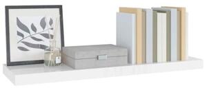 Półka ścienna, wysoki połysk, biała, 80x23,5x3,8 cm, mdf