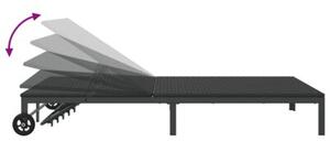 Leżak 2-osoba czarny 60 x 200 x 27cm polirattan