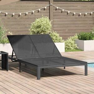 Leżak 2-osoba czarny 60 x 200 x 27cm polirattan