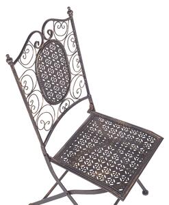 Zestaw 2 krzeseł ogrodowych składany postarzany metalowy czarny Bormio Beliani