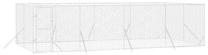 Kojec zewnętrzny dla psa, srebrny, 8x4x2 m, stal galwanizowana