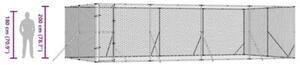 Kojec zewnętrzny dla psa, srebrny, 8x4x2 m, stal galwanizowana