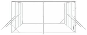 Kojec zewnętrzny dla psa, srebrny, 8x4x2 m, stal galwanizowana