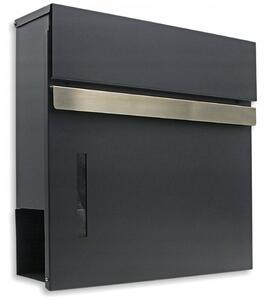 Skrzynka Na Listy Wrzutnia Z Gazetnikiem Antracyt Ral7016 Stal 3.5 Kg Okno