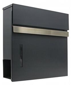 Skrzynka Na Listy Wrzutnia Z Gazetnikiem Antracyt Ral7016 Stal 3.5 Kg Okno