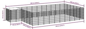Kojec dla psa, czarny, 19,36 m², stalowy