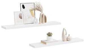 Półki ścienne 2 szt., białe, 120x23,5x3,8 cm, mdf