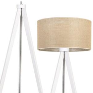 Lampa podłogowa trójnóg biały Light Home LH Juta 1xE27 44cm abażur walec beżowy