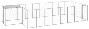 Kojec dla psa, srebrny, 10,89 m², stalowy