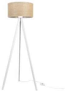 Lampa podłogowa trójnóg biały Light Home LH Juta 1xE27 44cm abażur walec beżowy