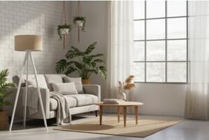 Lampa podłogowa trójnóg biały Light Home LH Juta 1xE27 44cm abażur walec beżowy