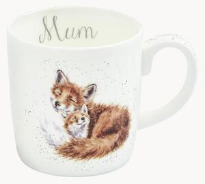 Kubek z porcelany kostnej Mum Foxes