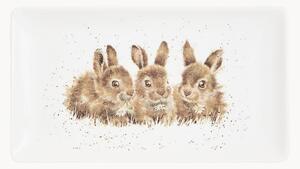 Taca na drobiazgi z porcelany kostnej Rabbits