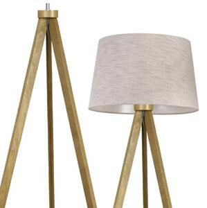 Lampa podłogowa trójnóg dębowy Light Home LH Len 1xE27 44cm L02 abażur stożek jasny beżowy