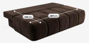 Sofa Rozkładana Kanapa z Funkcją Spania Dwuosobowa Do Salonu Brązowa SARIA