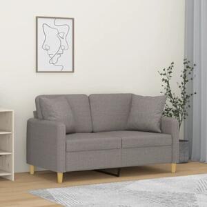Sofa 2-osobowa z poduszkami, taupe, 120 cm, tkanina