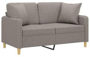 Sofa 2-osobowa z poduszkami, taupe, 120 cm, tkanina