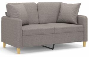Sofa 2-osobowa z poduszkami, taupe, 120 cm, tkanina