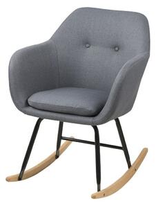 Krzesło bujane Emilia szare ciemne tapicerowane