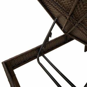 Leżak z poduszką brązowy 55x200x44cm polirattan
