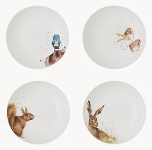 Komplet talerzy głębokich z porcelany kostnej Royal Worcester, 4 elem