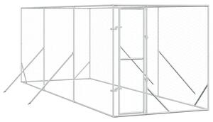 Kojec zewnętrzny dla psa, srebrny, 2x6x2 m, stal galwanizowana