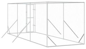 Kojec zewnętrzny dla psa, srebrny, 2x6x2 m, stal galwanizowana