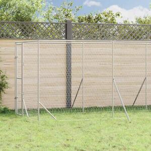 Kojec zewnętrzny dla psa, srebrny, 2x6x2 m, stal galwanizowana