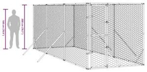 Kojec zewnętrzny dla psa, srebrny, 2x6x2 m, stal galwanizowana