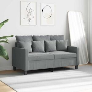 Sofa 2-osobowa, jasnoszara, 120 cm, tapicerowana tkaninÄ