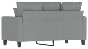 Sofa 2-osobowa, jasnoszara, 120 cm, tapicerowana tkaninÄ