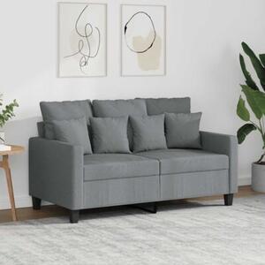 Sofa 2-osobowa, jasnoszara, 120 cm, tapicerowana tkaninÄ