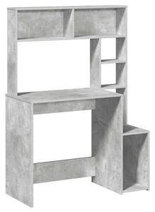 Biurko z pÃ³Åkami, betonowa szaroÅÄ, 100x45x140 cm