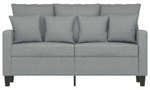Sofa 2-osobowa, jasnoszara, 120 cm, tapicerowana tkaninÄ
