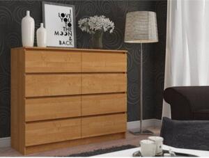 Komoda do salonu, sypialni, STILO, 8 szuflad, 120x40x99 cm, olcha, mat | TYLETEGOTU