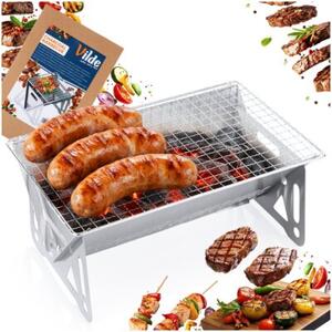 Grill węglowy stalowy składany 28x18x12 cm