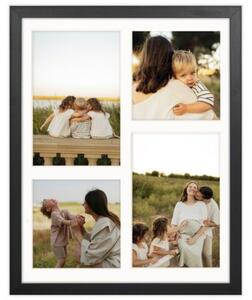 Ramka na zdjęcia 4 zdjęcia 2x 10x15 cm 2x 10x10 cm czarna foto galeria 24x30 cm kolaż FRAMAI®
