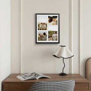 Ramka na zdjęcia 4 zdjęcia 2x 10x15 cm 2x 10x10 cm czarna foto galeria 24x30 cm kolaż FRAMAI®