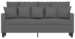 Sofa 2-osobowa, ciemnoszara, 140 cm, tapicerowana tkaninÄ