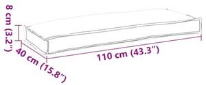 Poduszka na ławkę z palet szary 110 x 40 x 8 cm tkanina oxford