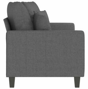 Sofa 2-osobowa, ciemnoszara, 140 cm, tapicerowana tkaninÄ