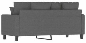 Sofa 2-osobowa, ciemnoszara, 140 cm, tapicerowana tkaninÄ